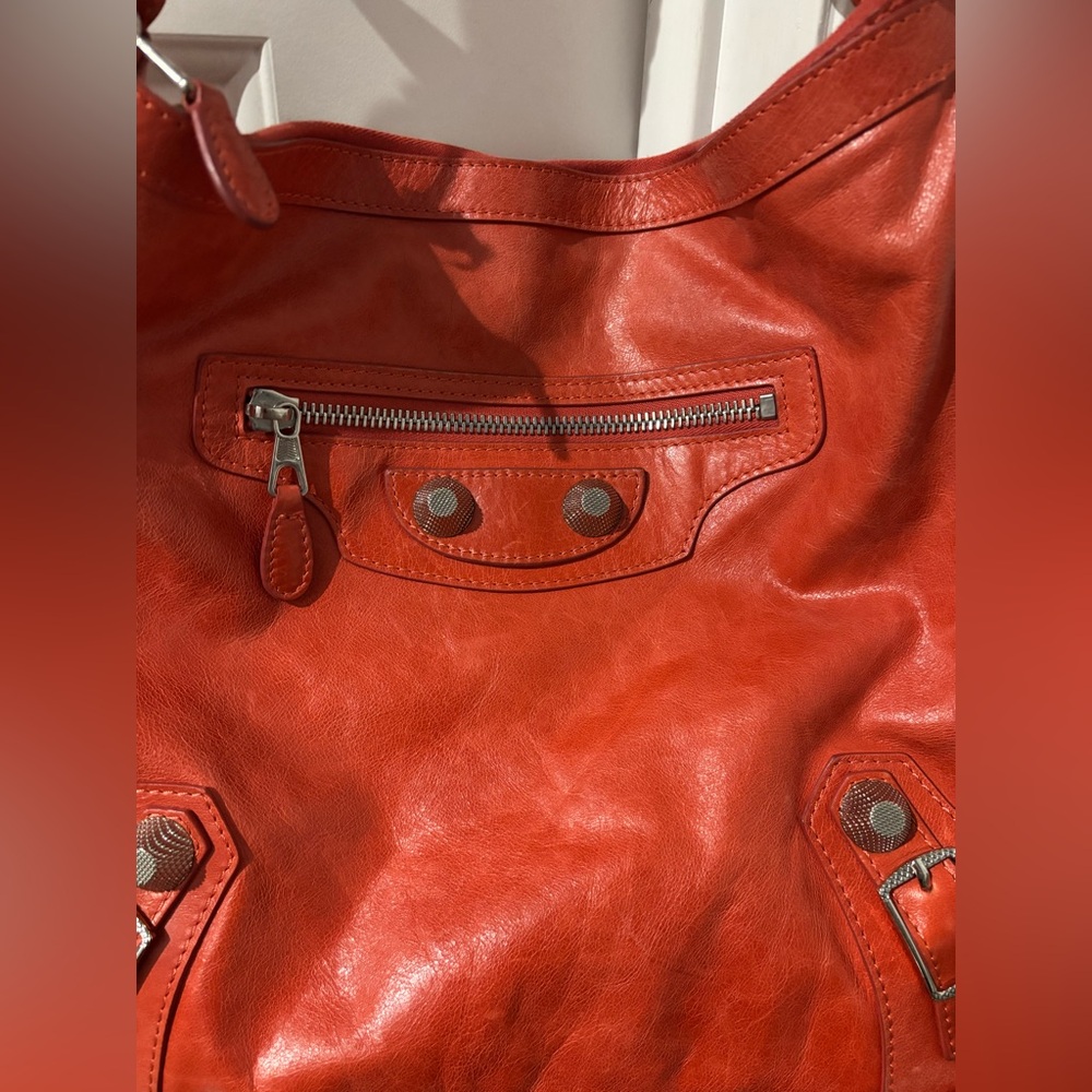 Authentic BALENCIAGA Giant Day Bag with mirror Red/Orange - Picture 4 of 16